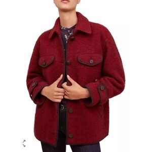 Gerard Darel Ninon Wool Blend Shirt Jacket 42/10